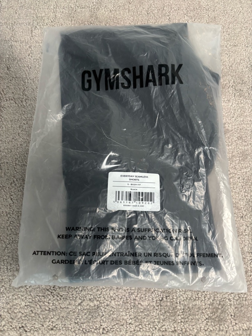 Gymshark Black Everyday Seamless Shorts - Packaged